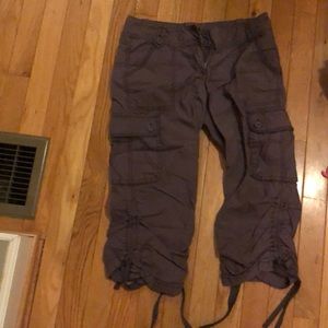 Plum colored Capri style cargo pants from Limited. Good used condition.
